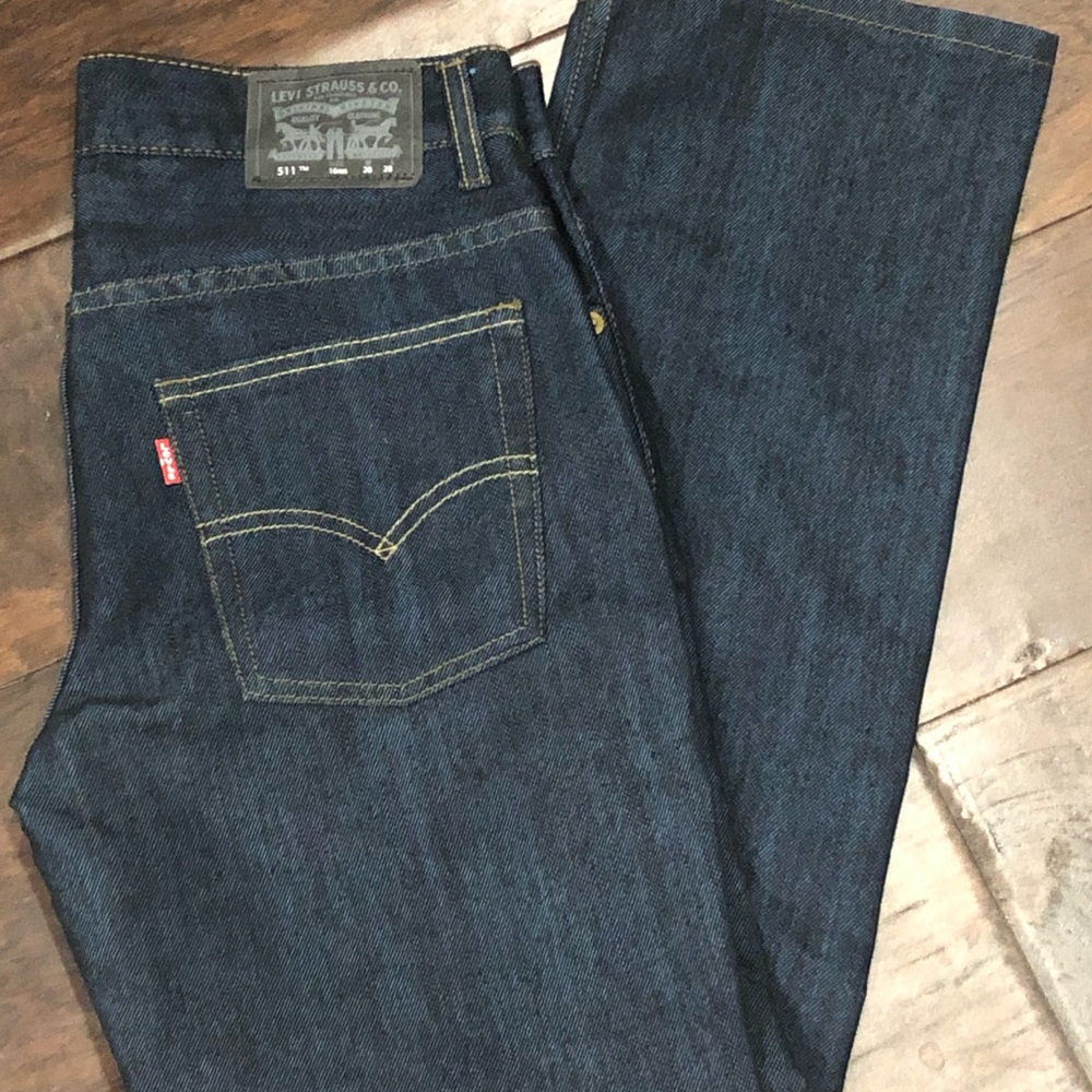 Levi’s 511 dark wash jeans, boys size 16 reg, 28x28, no flaws, nwot